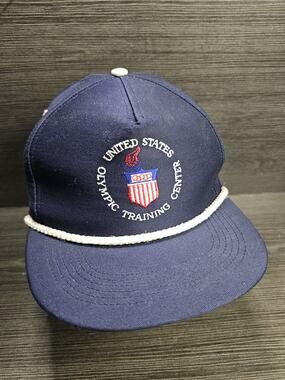 Vtg United States Olympic Training Center Strapback Hat Navy Cherokee Rope Hat